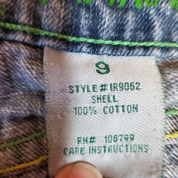 💜Vintage Iris Blue Distressed Boot Cut Jeans Size 9/30 - Picture 11 of 12